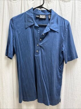 DKNY Women's Blue Button-Down Polo Shirt